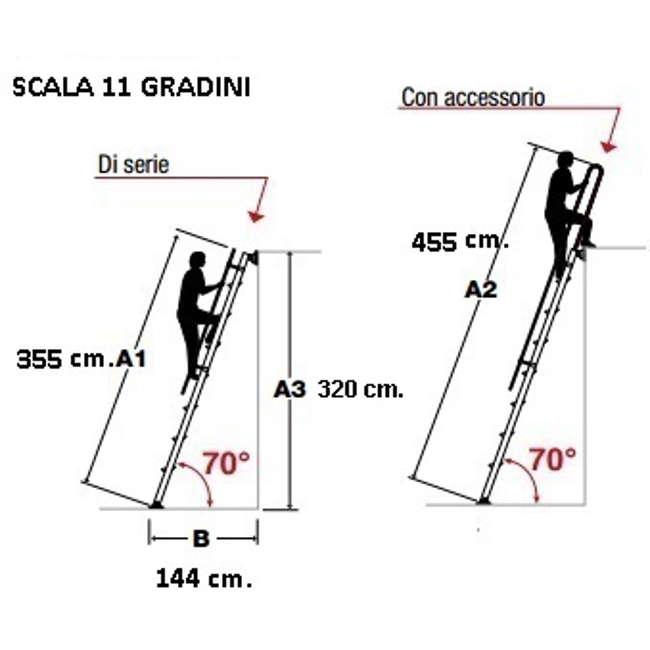 Vendita online Scala da appoggio 11 gradini S15/14